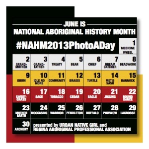 A schedule of the photo challenge for National Aboriginal History Month this June.